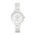 JACQUELINE THREE-HAND DATE PEARL-WHITE STAINLESS STEEL WATCH FOSSIL